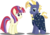 Size: 3606x2527 | Tagged: safe, artist:luckyclau, moondancer, star tracker, pony, unicorn, g4, alternate universe, cape, clothes, female, freckles, glasses, high res, male, mare, moontracker, palette swap, race swap, recolor, shipping, simple background, stallion, transparent background, unicorn star tracker