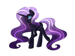 Size: 1024x768 | Tagged: safe, artist:ayame-shiro, artist:ayameshiromi, nightmare rarity, pony, g4, ethereal mane, female, simple background, solo, starry mane, transparent background