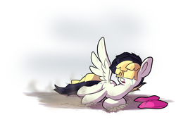 Size: 1300x900 | Tagged: safe, artist:heir-of-rick, songbird serenade, pegasus, pony, g4, my little pony: the movie, crash, crying, female, injured, partial background, simple background, solo, white background