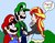 Size: 1015x787 | Tagged: safe, artist:zer0cute, sunset shimmer, equestria girls, g4, crossover, luigi, male, mario, super mario bros.