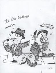 Size: 1700x2200 | Tagged: safe, artist:donastorg, oc, oc only, headphones, i'm a scatman, microphone, music notes, scat singing, scatman john, singing, traditional art, turntable