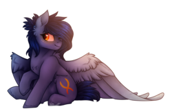 Size: 1610x1041 | Tagged: safe, artist:cloud-drawings, oc, oc only, oc:fire strand, pegasus, pony, black mane, gray coat, hair over one eye, orange eyes, simple background, smiling, solo, transparent background