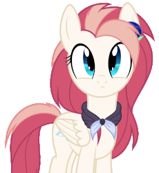 Size: 1022x1110 | Tagged: safe, artist:aureai, oc, oc only, oc:aureai, pegasus, pony, .svg available, :<, animated, aureai is trying to murder us, blinking, clothes, cute, cutie mark, ear flick, eye shimmer, featured image, female, floppy ears, flower, flower in hair, gif, looking at you, mare, ocbetes, ruffling wings, shy, simple background, solo, transparent background, vector