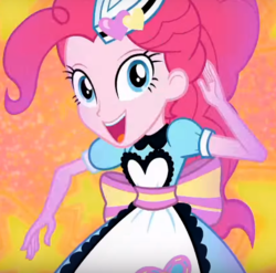 Size: 597x590 | Tagged: safe, screencap, pinkie pie, coinky-dink world, equestria girls, g4, my little pony equestria girls: summertime shorts, derp, faic, female, server pinkie pie, solo