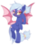 Size: 3024x3734 | Tagged: safe, artist:centchi, artist:hawthornss, oc, oc only, oc:moon sugar, bat pony, pony, bat pony oc, bedroom eyes, blushing, ear fluff, eyeshadow, female, high res, looking at you, makeup, mare, simple background, solo, tongue out, transparent background, underhoof