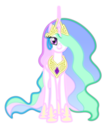 Size: 6113x7356 | Tagged: safe, artist:stay gold, princess celestia, alicorn, pony, g4, absurd resolution, lineart, looking at you, multi colored, royalty, simple background, transparent background