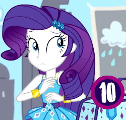 Size: 800x760 | Tagged: safe, screencap, rarity, best trends forever, equestria girls, equestria girls series, g4, animated, blinking, cute, female, looking around, raribetes, rarity peplum dress, thinking, timer
