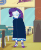 Size: 570x688 | Tagged: safe, screencap, rarity, best trends forever, equestria girls, equestria girls series, g4, animated, best trends forever: twilight sparkle, bracelet, canterlot high, cape, clothes, cropped, dramatic cape, eyes closed, eyeshadow, female, gif, jewelry, makeup, pencil skirt, rarity peplum dress, skirt, solo