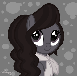 Size: 820x808 | Tagged: safe, artist:merienvip, oc, oc only, oc:giselle, earth pony, pony, bust, clothes, female, mare, portrait, scarf, solo