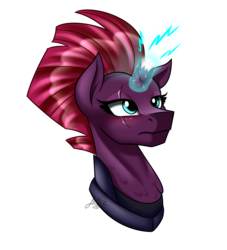 Size: 2000x2200 | Tagged: safe, artist:jack-pie, tempest shadow, pony, unicorn, g4, my little pony: the movie, broken horn, eye scar, female, high res, horn, mare, scar, simple background, solo, transparent background