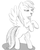 Size: 738x922 | Tagged: safe, artist:sumin6301, rainbow dash, pegasus, pony, g4, female, mare, monochrome, rearing, simple background, sketch, smiling, solo, white background