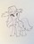 Size: 960x1280 | Tagged: safe, artist:lispp, rarity, pony, unicorn, g4, my little pony: friendship is magic, simple ways, clothes, cloven hooves, female, hat, mare, monochrome, rarihick, simple background, sketch, solo, tail, tail hole, traditional art, unshorn fetlocks