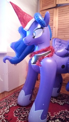Size: 3168x5632 | Tagged: safe, artist:arniemkii, princess luna, alicorn, inflatable pony, pony, g4, luna eclipsed, bootleg, christmas, female, holiday, hongyi, inflatable, inflatable alicorn, inflatable toy, irl, mare, photo, solo