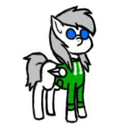 Size: 312x312 | Tagged: safe, artist:binary6, oc, oc only, oc:tutoral, pegasus, pony, clothes, digital art, glasses, grey hair, hoodie, simple background, solo, trans female, transgender, transparent background