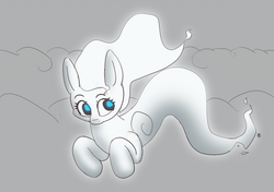 Size: 1280x899 | Tagged: safe, artist:pabbley, oc, oc only, pony, windigo, 30 minute art challenge, cloud, partial color, solo