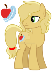 Size: 1024x1389 | Tagged: safe, artist:lilygarent, oc, oc only, oc:light apple, earth pony, pony, cutie mark background, male, offspring, parent:applejack, parent:feather bangs, simple background, solo, stallion, tail wrap, transparent background