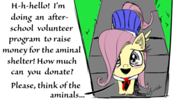 Size: 1440x836 | Tagged: safe, artist:chopsticks, fluttershy, pony, g4, adorable face, aminals, blushing, clothes, colored sketch, cute, dialogue, female, filly, hnnng, looking at you, looking up, looking up at you, misspelling, school uniform, shyabetes, skirt, solo, stuttering, text, weapons-grade cute