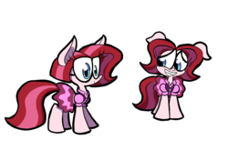 Size: 1241x875 | Tagged: safe, artist:joeywaggoner, oc, oc only, pony, the clone that got away, clothes, diane, dress, glasses, pinkie clone, simple background, skirt, solo, white background