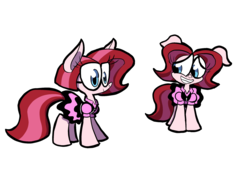 Size: 1241x875 | Tagged: safe, artist:joeywaggoner, oc, oc only, pony, the clone that got away, clothes, diane, dress, glasses, pinkie clone, simple background, skirt, solo, white background