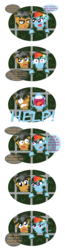 Size: 2025x7825 | Tagged: safe, artist:crazynutbob, quibble pants, rainbow dash, goo, g4, avatar the last airbender, bars, comic, contemplating, help, messy, reference, sticky, stuck, yelling