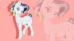 Size: 5760x3240 | Tagged: safe, artist:labglab, rarity, pony, unicorn, rcf community, g4, absurd resolution, alternate hairstyle, eye, eyes, female, looking at you, mare, punk, raised eyebrow, raised hoof, raripunk, simple background, solo, zoom layer