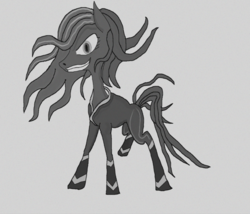 Size: 3745x3204 | Tagged: safe, mane-iac, g4, antagonist, black and white, grayscale, high res, monochrome, villainess