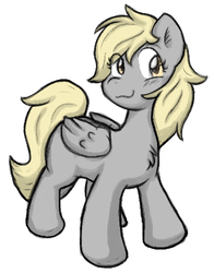 Size: 339x432 | Tagged: safe, artist:zutcha, derpy hooves, pegasus, pony, g4, chest fluff, female, mare, simple background, smiling, solo, white background