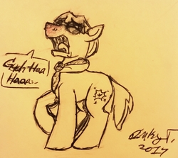 Size: 2117x1886 | Tagged: safe, artist:binkyt11, derpibooru exclusive, withers, pony, g4, henchmen, male, monochrome, pre sneeze, red nosed, sick, sneezing, solo, traditional art
