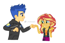 Size: 1800x1200 | Tagged: safe, artist:flashimmer, flash sentry, sunset shimmer, equestria girls, g4, alternate hairstyle, female, male, ship:flashimmer, shipping, simple background, straight, transparent background, vector