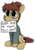 Size: 576x824 | Tagged: safe, artist:thebathwaterhero, oc, oc only, oc:cellophane, earth pony, pony, 2018 community collab, derpibooru community collaboration, clothes, mouth hold, sign, simple background, solo, sweater, transparent background