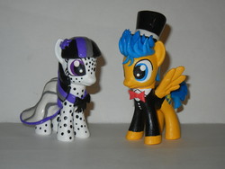 Size: 4000x3000 | Tagged: safe, artist:silverband7, flash sentry, oc, oc:ditsy dots, earth pony, pony, g4, clothes, craft, dress, female, hat, high res, mare, sculpture, suit, top hat, traditional art