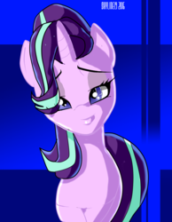 Size: 788x1013 | Tagged: safe, artist:skyart301, starlight glimmer, pony, unicorn, g4, bedroom eyes, female, lidded eyes, looking at you, mare, smiling, solo