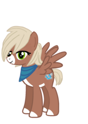 Size: 850x1200 | Tagged: safe, artist:rubs, oc, oc only, oc:lucky skipper, pegasus, pony, 2018 community collab, derpibooru community collaboration, bandana, clothes, female, looking at you, mare, simple background, smiling, spread wings, transparent background, wings