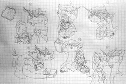 Size: 960x641 | Tagged: safe, shadow lock, oc, oc:dorian, pony, unicorn, g4, book, candle, female, graph paper, male, shipping, sketch, sketch dump, straight, traditional art