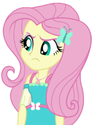 Size: 671x899 | Tagged: safe, artist:thebarsection, fluttershy, a little birdie told me, equestria girls, g4, my little pony equestria girls: better together, clothes, female, fluttershy is not amused, geode of fauna, magical geodes, not a vector, simple background, solo, transparent background, unamused, upset