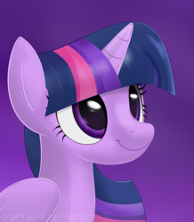 Size: 929x1063 | Tagged: safe, artist:comfydove, twilight sparkle, alicorn, pony, g4, female, gradient background, happy, mare, paint tool sai, simple background, smiling, solo, twilight sparkle (alicorn)