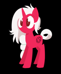 Size: 1088x1316 | Tagged: safe, artist:reconprobe, oc, oc only, oc:zyklon, pony, unicorn, black background, female, pentagram, simple background, solo