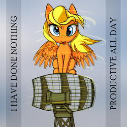 Size: 985x985 | Tagged: safe, artist:lunebat, oc, oc only, oc:lightly breeze, pegasus, pony, derp, female, i have done nothing productive all day, radar, solo, wings
