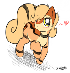 Size: 397x416 | Tagged: safe, artist:zajice, oc, oc only, oc:zajice, pony, blushing, heart, male, open mouth, ponified, solo, stallion