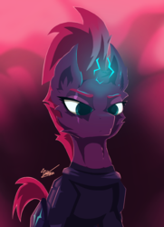 Size: 1850x2550 | Tagged: safe, artist:chebypattern, tempest shadow, pony, g4, my little pony: the movie, broken horn, eye scar, female, horn, mare, scar, solo