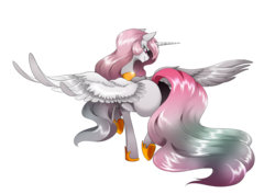 Size: 3507x2480 | Tagged: safe, artist:dormin-dim, princess celestia, alicorn, pony, g4, female, high res, mare, simple background, smiling, solo, spread wings, transparent background, wings