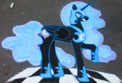 Size: 4528x3080 | Tagged: safe, artist:malte279, nightmare moon, g4, chalk drawing