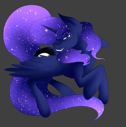 Size: 2480x2486 | Tagged: safe, artist:twigpony, princess luna, alicorn, pony, g4, female, high res, looking at you, mare, smiling, solo
