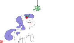 Size: 1391x817 | Tagged: safe, artist:dafiltafish, oc, oc only, oc:nameless, holly, mistletoe, ponytail, simple background, white background