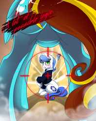 Size: 3019x3826 | Tagged: safe, artist:arctic-fox, oc, oc only, oc:antony c, oc:ilovekimpossiblealot, earth pony, pegasus, pony, blushing, butt, buttcheeks, clothes, commission, crosshair, featureless crotch, female, for your eyes only, framed by legs, high res, ilony, male, mare, movie poster, plot, rear view, saucy bronies, tuxedo