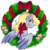 Size: 1280x1289 | Tagged: safe, artist:cubbybatdoodles, derpy hooves, g4, christmas, female, food, holiday, muffin, solo, wreath