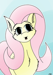 Size: 2432x3440 | Tagged: safe, artist:maneingreen, fluttershy, g4, big eyes, chest fluff, fluffy, high res, open mouth