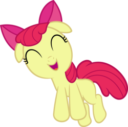 Size: 4500x4482 | Tagged: safe, artist:slb94, apple bloom, g4, my little pony: friendship is magic, on your marks, absurd resolution, blank flank, excited, floppy ears, jumping, pronking, simple background, transparent background, vector