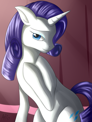 Size: 1024x1365 | Tagged: safe, artist:heart-of-a-dragoness, rarity, pony, unicorn, g4, female, mare, raised hoof, solo