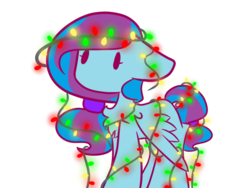 Size: 1024x768 | Tagged: safe, artist:naty7913, oc, oc only, oc:naty, pegasus, pony, chibi, christmas, christmas lights, female, holiday, mare, simple background, solo, transparent background